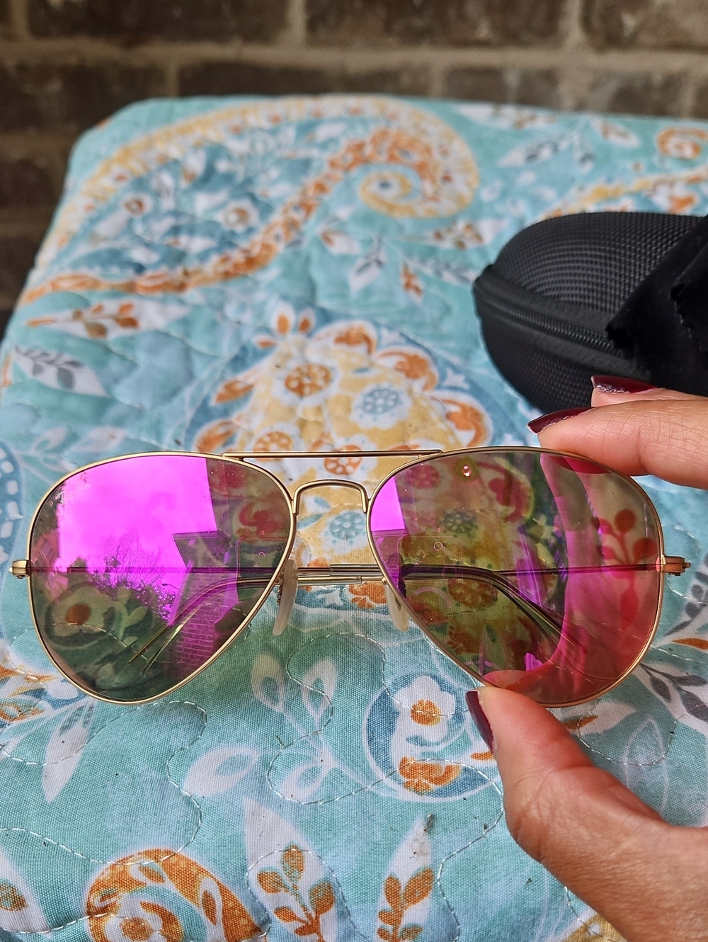Ray-Ban Authentic Flash Pink Lens RB3025 Pilot Aviator Mirrored Gold Sunglasses - Picture 5 of 7